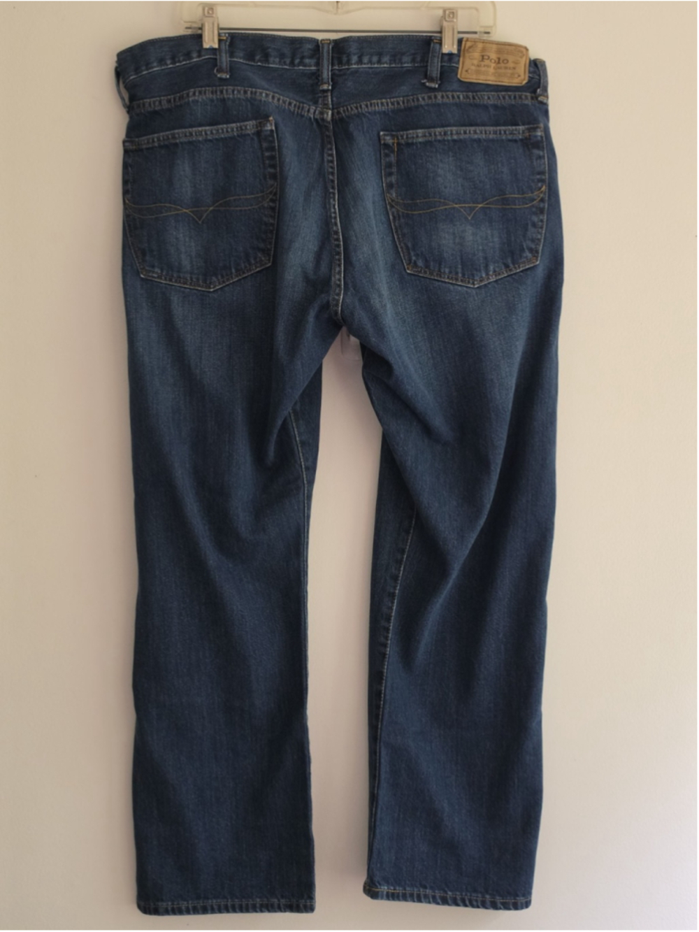 Polo Ralph Lauren Men's Dark Wash Straight Leg Jeans 38x30 (Actual Inseam 29)